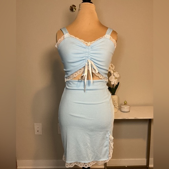SHEIN Dresses & Skirts - Light Blue Lace Trim Two-Piece Set